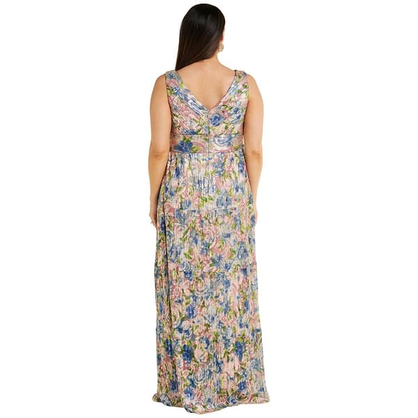 Womens R&M Richard Sleeveless Floral V-Neck Evening Gown