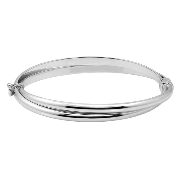 Sterling Silver Bypass Bangle Bracelet - image 