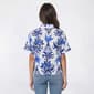 Womens Adrianna Papell Short Sleeve Watercolor Damask Blouse - image 2