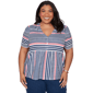 Plus Size Alfred Dunner Port Side Spliced Mixed Stripe Flutter S - image 1
