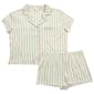 Womens Laura Ashley Double Awning Stripe Pajama Set with Shorts - image 2