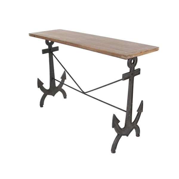 9th & Pike® Brown Coastal Metal Console Table