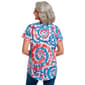 Womens OneWorld Short Sleeve Tie Dye Sublimation V-Neck Tee - image 2