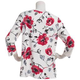 Womens Emily Daniels Watercolor Floral Jacquard Knit Tunic Blouse