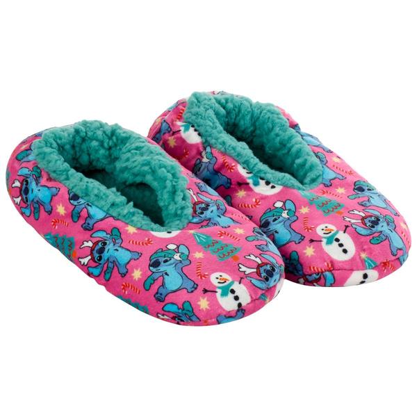 Womens Fuzzy Babba Lilo & Stitch Christmas Slippers Socks - Boscov's