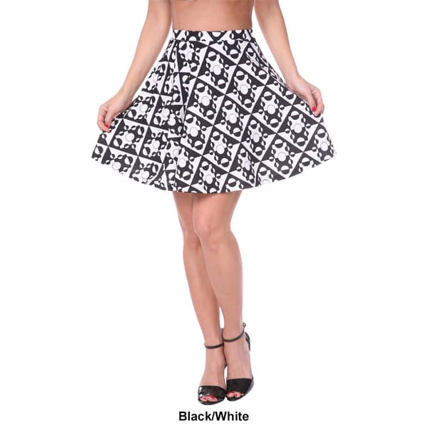Womens White Mark Heidi Geometric Flare Skirt