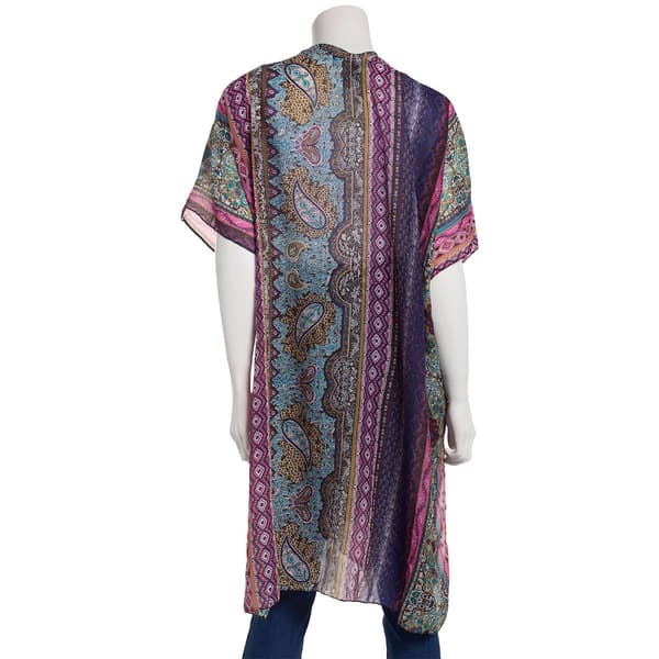 Womens Adrienne Vittadini 2pc. Stoned Kimono & Hat Set