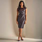 Womens Vivid Aura Sleeveless Faux Leather Sheath Dress - image 1