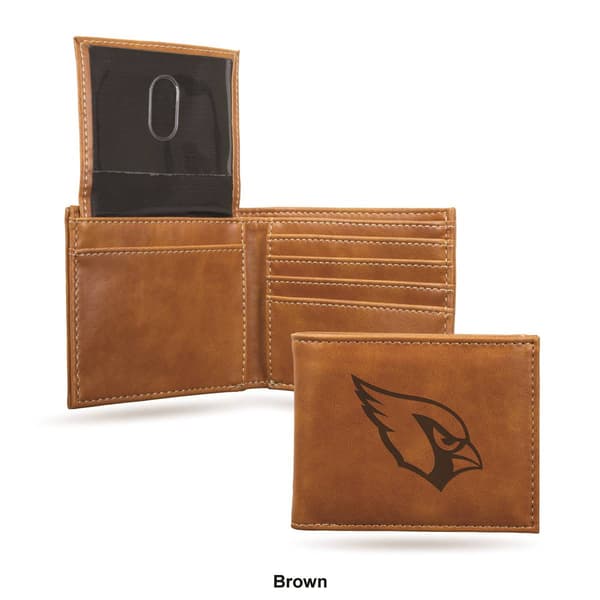 Mens NFL Arizona Cardinals Faux Leather Bifold Wallet