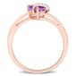 Rose Gold Plated Amethyst & Diamond Accent Heart Ring - image 4