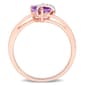 Rose Gold Plated Amethyst & Diamond Accent Heart Ring - image 4