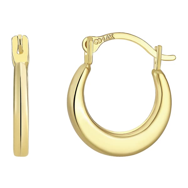 Kids 11.5mm Puffed Hoop Earrings - image 