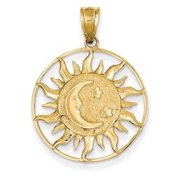 Gold Classics(tm) 14kt. Polished Sun with Moon & Star Charm