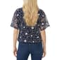 Petite NY Collection Short Flutter Sleeve V Neck Floral Blouse - image 2