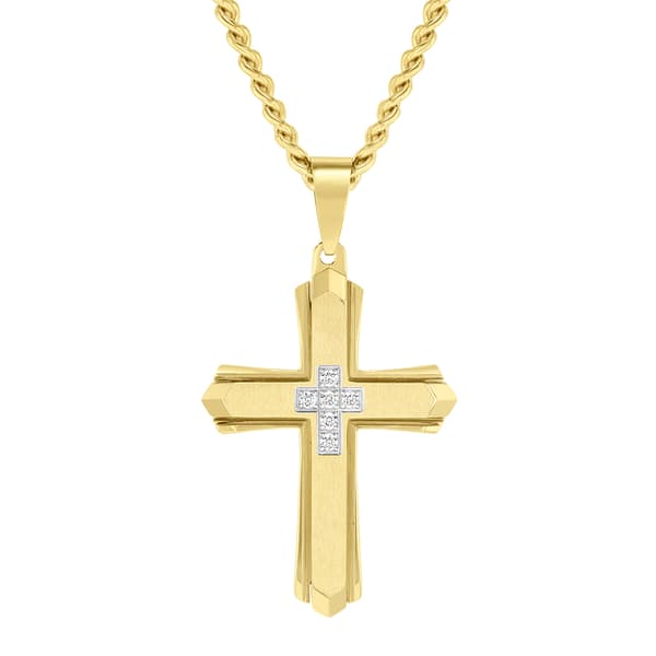 Mens Gentlemen''s Classics(tm) Lab Grown Diamond Cross Pendant - image 