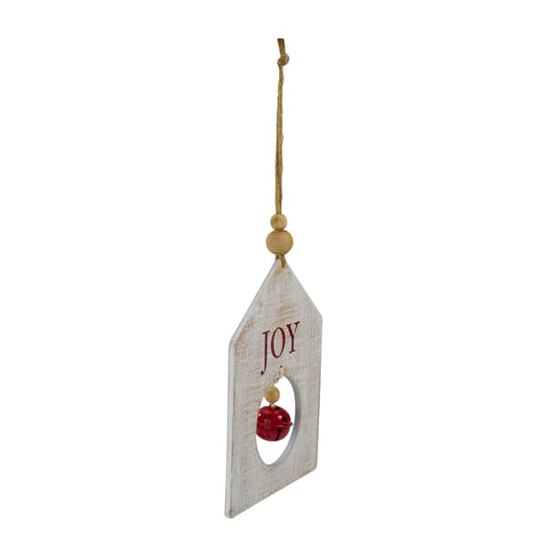 Northlight Rustic Wooden "JOY" with Bell Christmas Tag Ornament