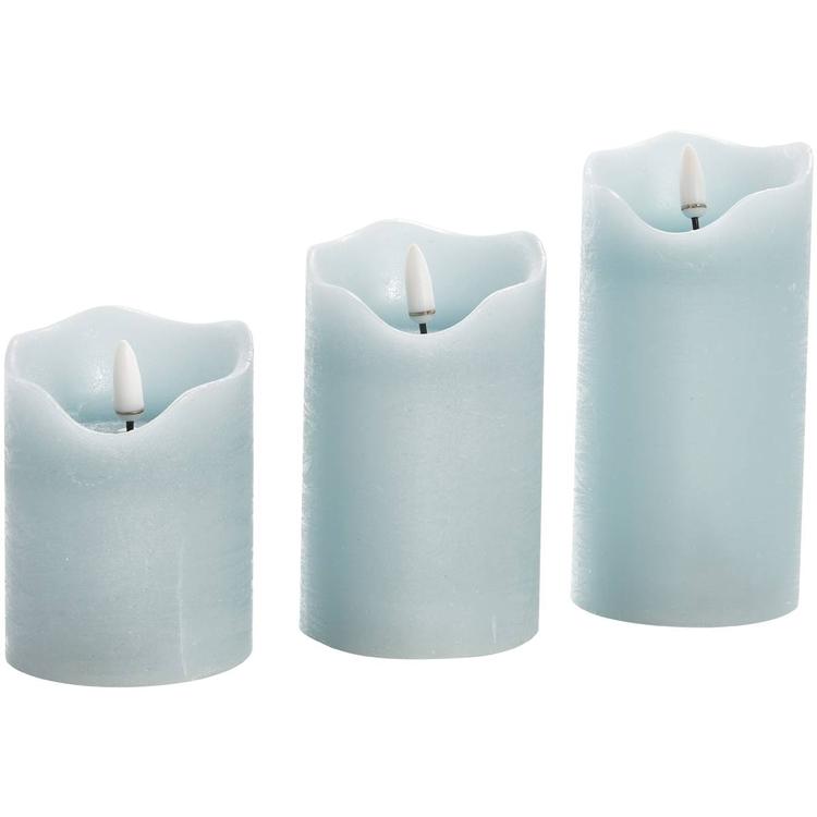One Touch LED Pillar Candles - Set of 3