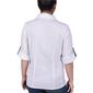 Petite NY Collection 3/4 Roll Tab Sleeve Solid Button Down Shirt - image 2