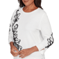 Womens Alfred Dunner Barcelona Floral Embroidery Sweater - image 5