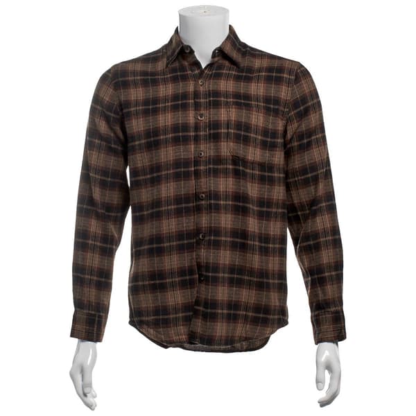 Mens Mountain Ridge Long Sleeve Flannel Shirt - Chocolate - image 