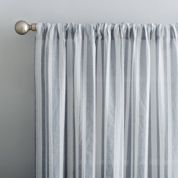 Denza Woen Global Slub Sheer Back Tab Panel Curtains