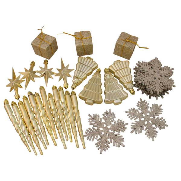 Northlight Seasonal 125ct Champagne Gold Shatterproof Ornaments