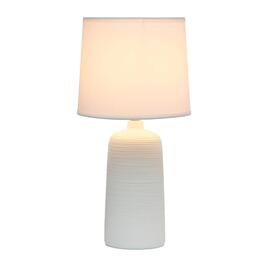 Simple Designs Textured Linear Ceramic Table Lamp w/Fabric Shade