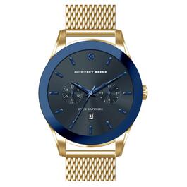 Mens Geoffrey Beene&#40;R&#41; Gold-Tone/Blue Sapphire Watch - GBB0006GD