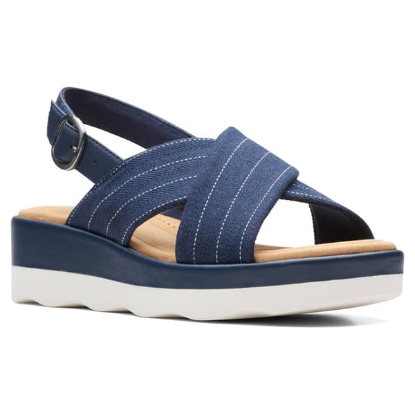 Womens Clarks(R) Collections Clara Cove Textile Wedge Sandals - image 