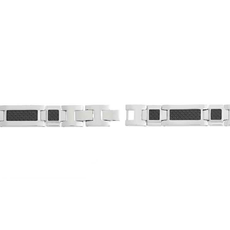 Mens Lynx Stainless Steel with Carbon Fiber Bracelet