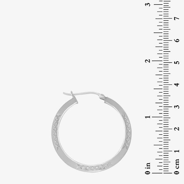 Forever New Sterling Silver Diamond Cut Knife Edge Hoop Earrings