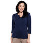 Womens Hasting & Smith 3/4 Sleeve Solid Split Neck Top - image 1