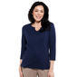 Womens Hasting &amp; Smith 3/4 Sleeve Solid Split Neck Top - image 1