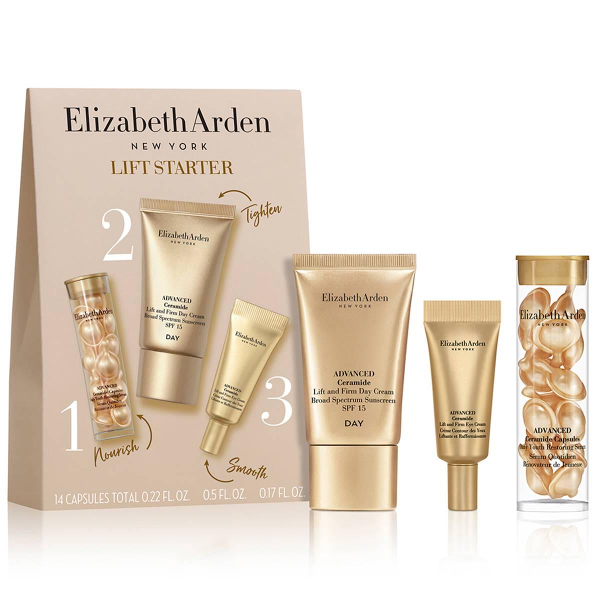 Open Video Modal for Elizabeth Arden Lift Starter 3pc. Skincare Gift Set - $84 Value
