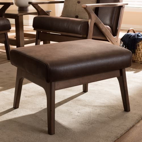 Baxton Studio Bianca Faux Leather Ottoman - image 