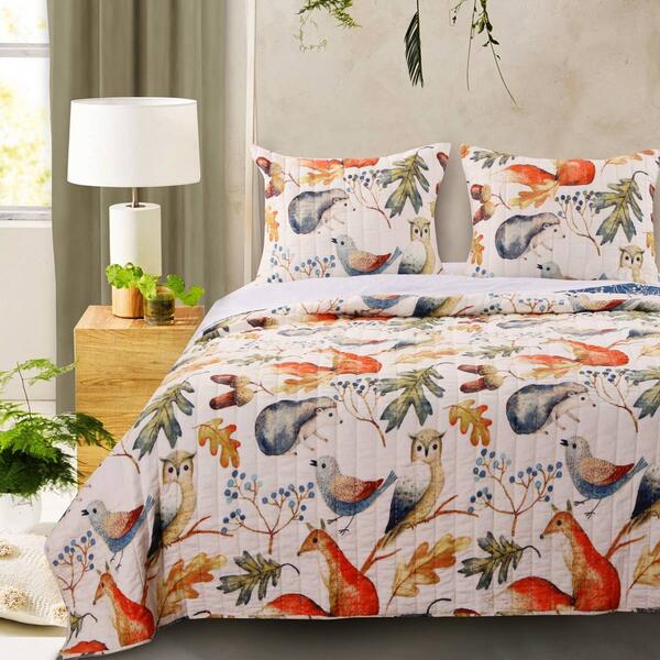 Greenland Home Fashions&#40;tm&#41; Willow Woodland Forest Friends Quilt Set - image 