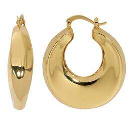 Design Collection Gold-Tone Chunky Crescent Hoop Earrings