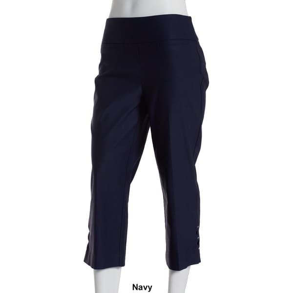 Womens Briggs Luxe Pull On Millennium Bar Detail Hem Capri Pants