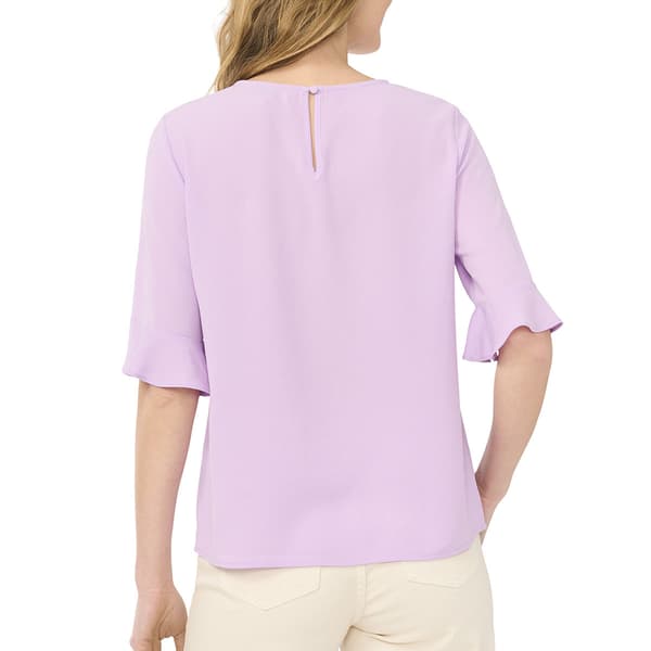 Womens Cece Short Ruffle Cuff Sleeve Solid Blouse