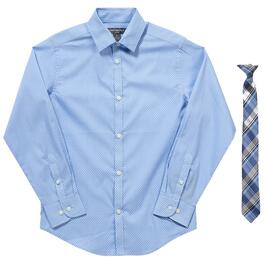 Boys &#40;8-20&#41; Van Heusen Diamond Shirt & Tie Set - Bel Air Blue