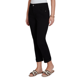 Petite Ruby Rd. Key Items Jet Black Cropped Girlfriend Jeans