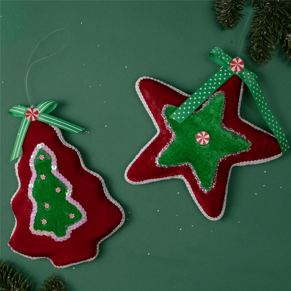 Northlight 8in. Plush Peppermint Star Christmas Ornament