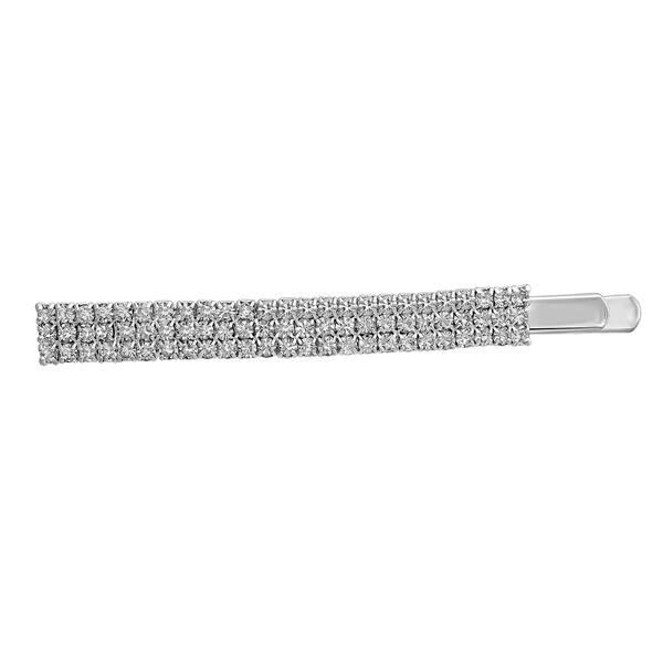 Roman Silver-Tone Crystal Hair Pin - image 