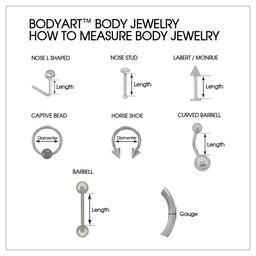 14-Gauge Surgical Steel Silver Glitter Belly Banana