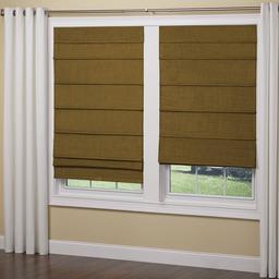 5in. Cordless Textured Fabric Roman Shades - Cafe