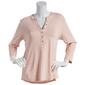 Womens Calvin Klein 3/4 Sleeve Solid Button Detail Tee - image 1