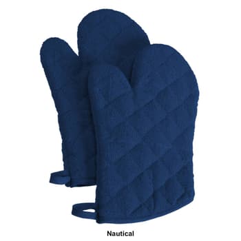 DII Nautical Blue Terry Oven Mitt (Set of 2)