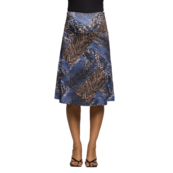 Plus Size Maternity 24/7 Comfort Apparel Animal Midi Skirt