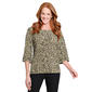 Womens Multiples 3/4 Sleeve Square Dot Blouse - image 1