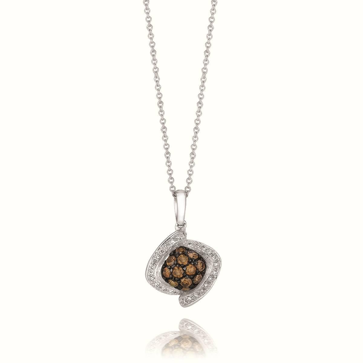Le Vian(R) White Gold Brown & White Diamond Pendant